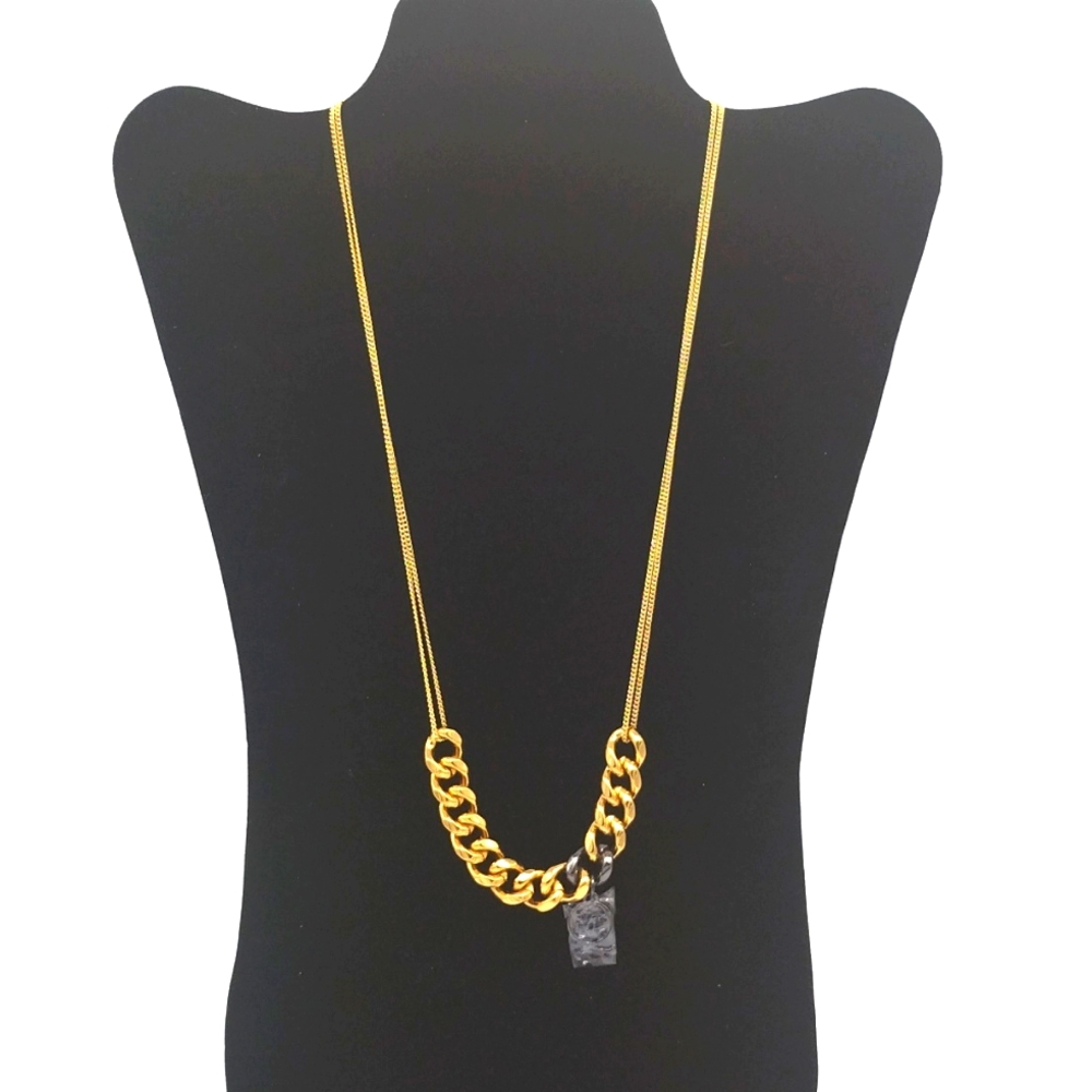 Vintage Alexander McQueen 18K Gold Plated Cuban Link Chain Necklace - Picture 4 of 5